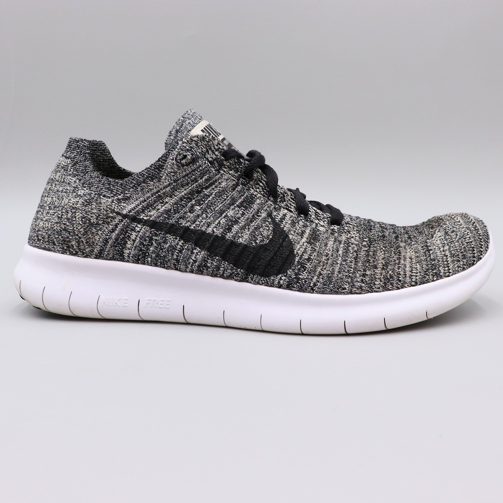 Nike Free RN Flyknit Women's Size 10 US Oreo Gray Black Running Shoes 831070-100